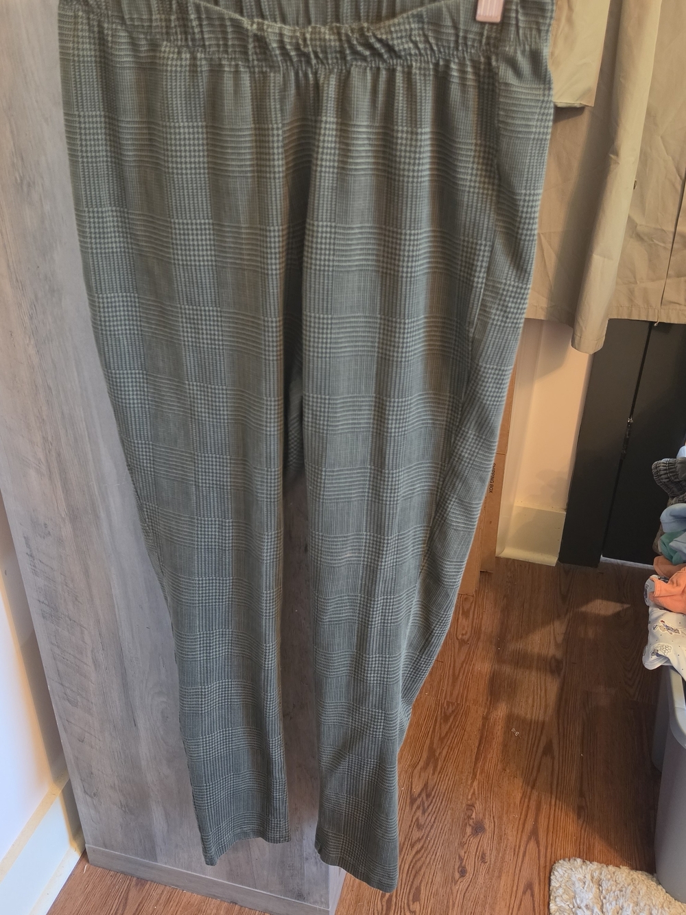Jessica London Olive Green Glen Plaid Ankle Legging/Pants Plus 14/16